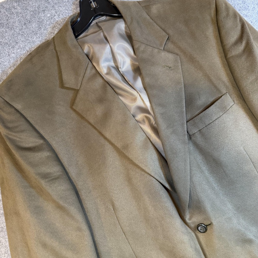 Bert Pulitzer Blazer Mens 46 Brown Suede Polyester Sport Coat Jacket SupraSuede
